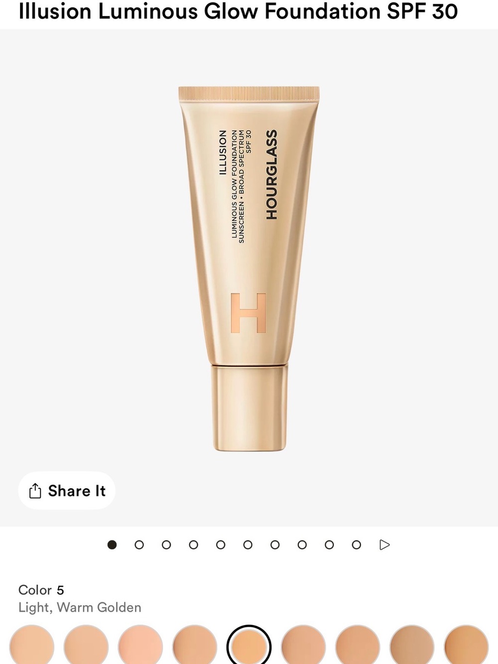 Hourglass Illusion Luminous Glow Foundation SPF 30 - Shade 5Light Warm Golden